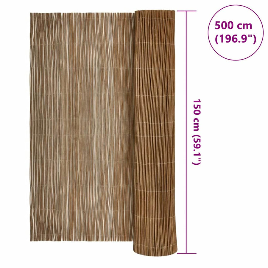 Wilgen Schutting Bruin 150 X 500 Cm 500 x 150 cm