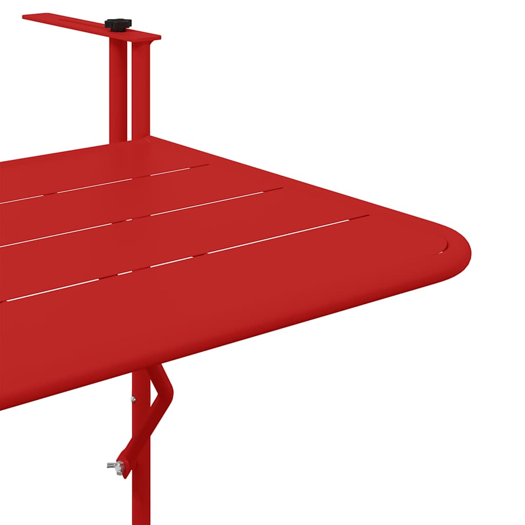 Hangende Balkon Tafel 60 X 39 X 65 Cm Staal Rood