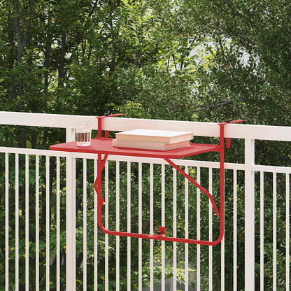 Hangende Balkon Tafel 60 X 39 X 65 Cm Staal Rood