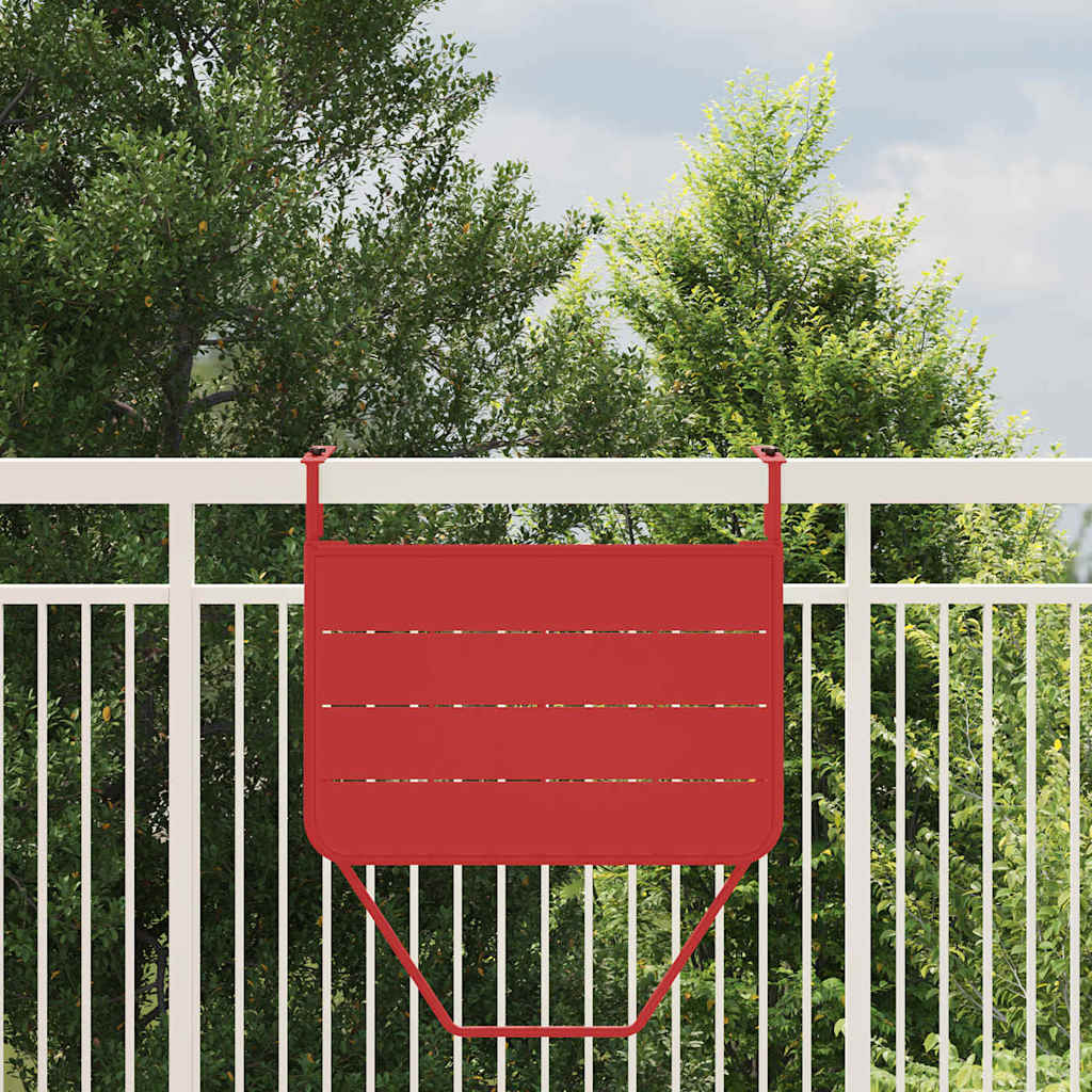 Hangende Balkon Tafel 60 X 39 X 65 Cm Staal Rood