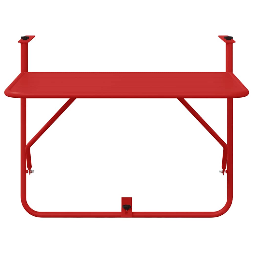Hangende Balkon Tafel 60 X 39 X 65 Cm Staal Rood