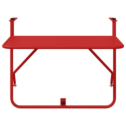 Hangende Balkon Tafel 60 X 39 X 65 Cm Staal Rood