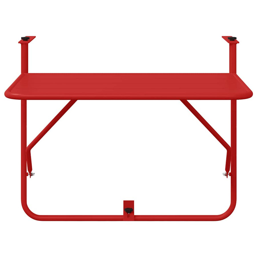 Hangende Balkon Tafel Rood 60 x 39 x 65 cm Staal