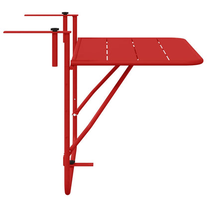 Hangende Balkon Tafel 60 X 39 X 65 Cm Staal Rood