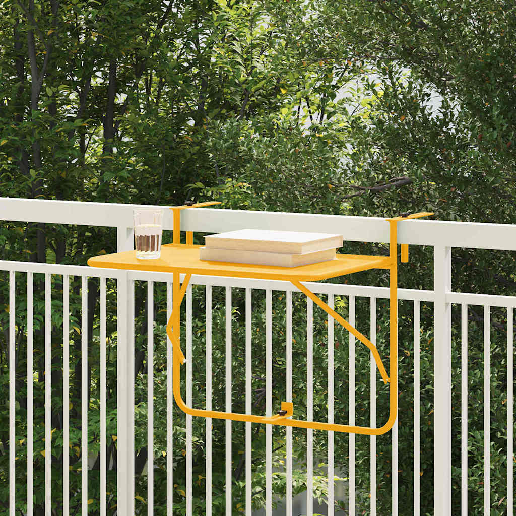 Hangende Balkon Tafel 60 X 39 X 65 Cm Staal Geel