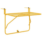 Balkontafel 60x39x65 cm staal mosterdgeel