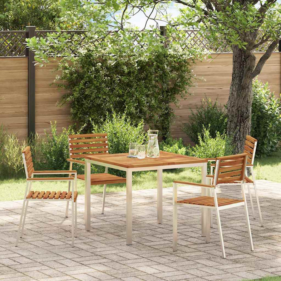 EetTafel Bruin 90 x 90 x 75 cm Massief Acaciahout