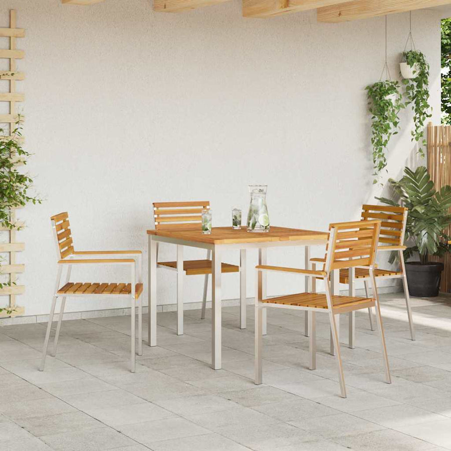EetTafel Bruin 90 x 90 x 75 cm Massief Acaciahout