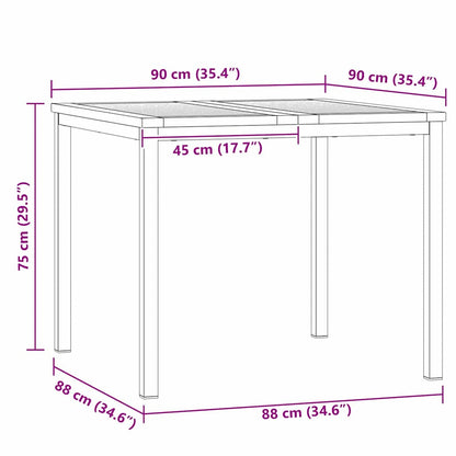 EetTafel Bruin 90 x 90 x 75 cm Massief Teakhout