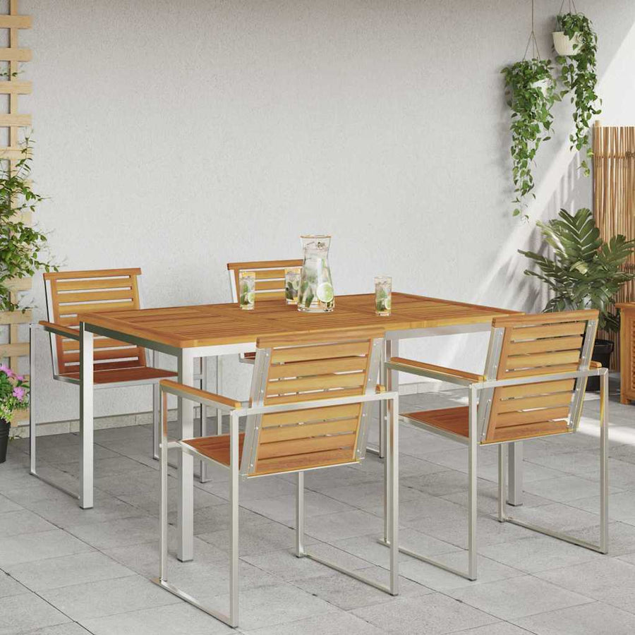 EetTafel Bruin 150 x 90 x 75 cm Massief Acaciahout