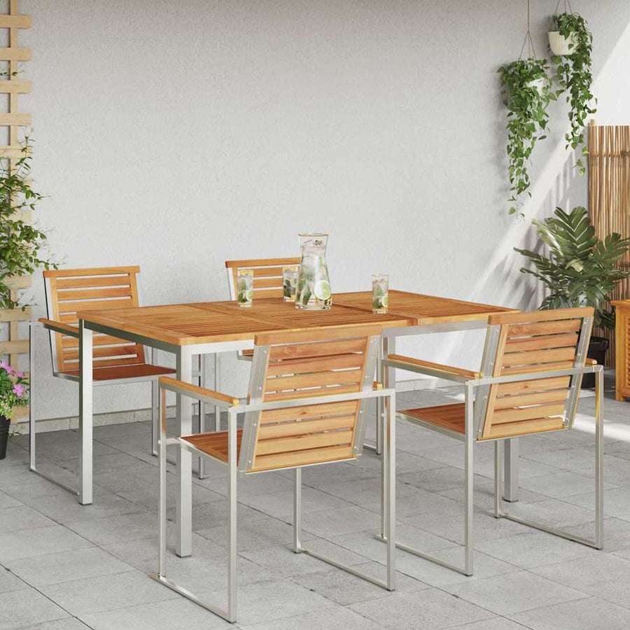 EetTafel Bruin 150 x 90 x 75 cm Massief Teakhout