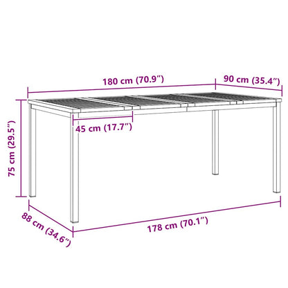 EetTafel Bruin 180 x 90 x 75 cm Massief Acaciahout