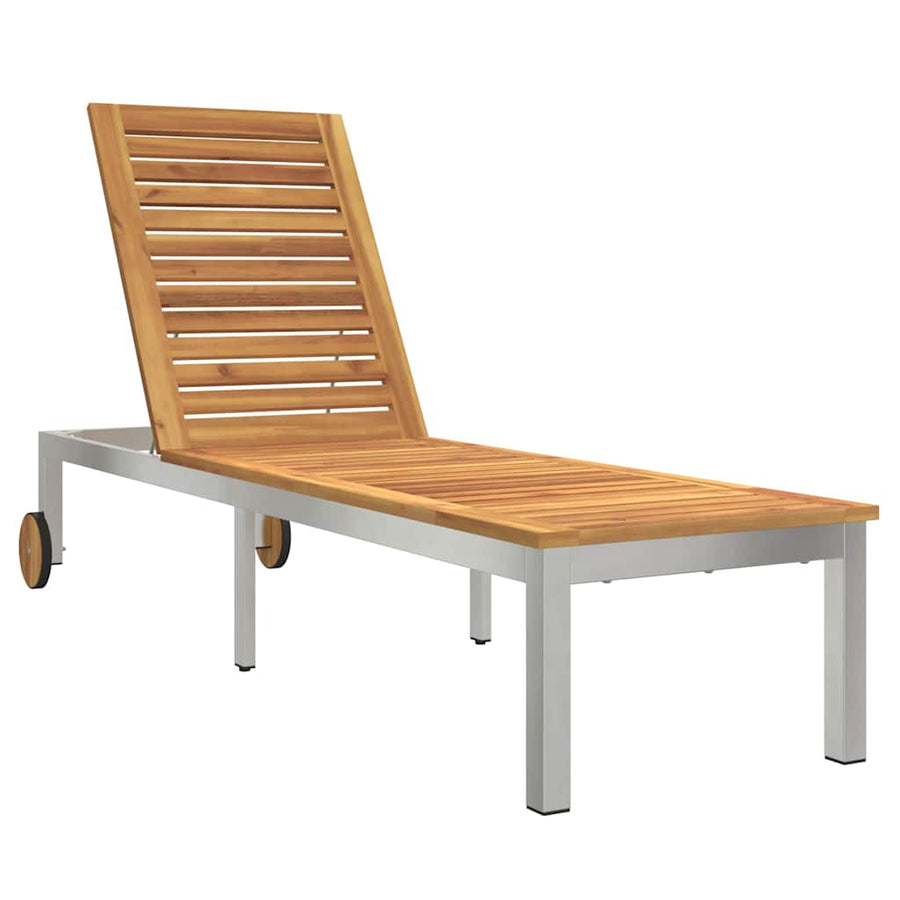Ligstoel Olie naturel 205 x 53 x 100 cm Massief Acaciahout