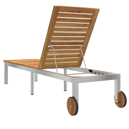 Ligstoel Olie naturel 205 x 53 x 100 cm Massief Acaciahout
