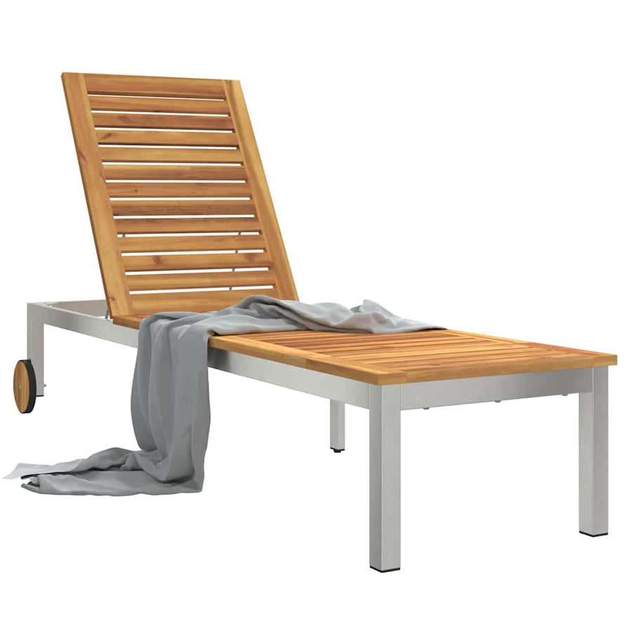 Ligstoel Olie naturel 205 x 53 x 100 cm Massief Acaciahout