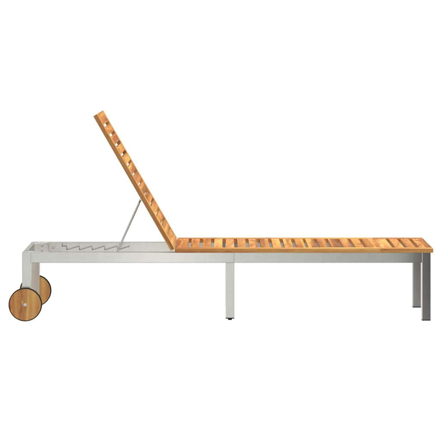 Ligstoel Olie naturel 205 x 53 x 100 cm Massief Acaciahout