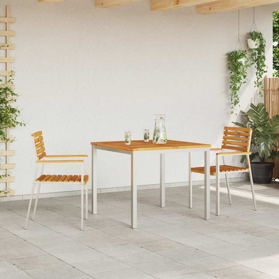 Tuinstoel 2 Pcs Olie Naturel Massief Acaciahout
