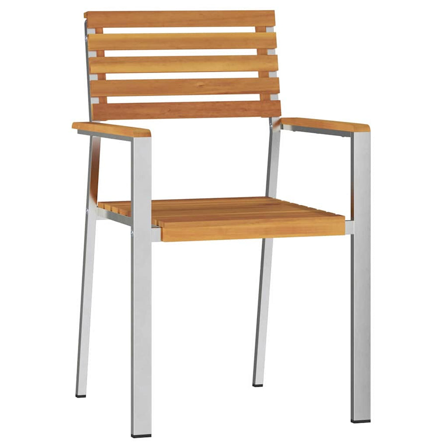 Tuinstoel 2 Pcs Olie Naturel Massief Acaciahout