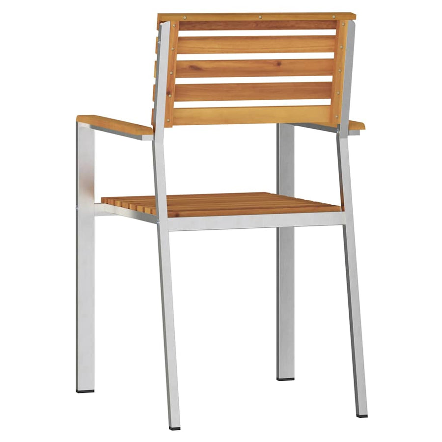 Tuinstoel 2 Pcs Olie Naturel Massief Acaciahout