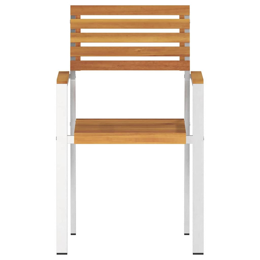 Tuinstoel 2 Pcs Olie Naturel Massief Acaciahout