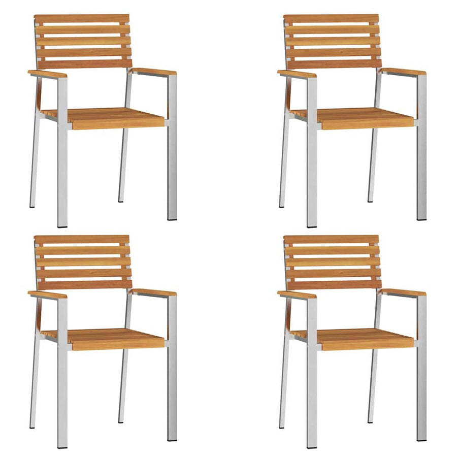 Tuinstoel 4 Pcs Olie Naturel Massief Acaciahout