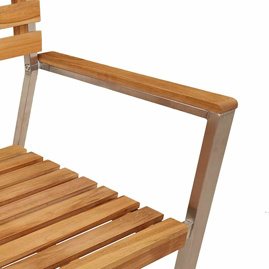 Tuinstoel 2 Pcs Olie Naturel 56 X 54,5 X 87 Cm Massief Teakhout