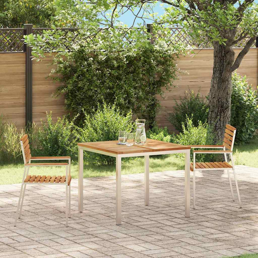Tuinstoel 2 Pcs Olie Naturel 56 X 54,5 X 87 Cm Massief Teakhout