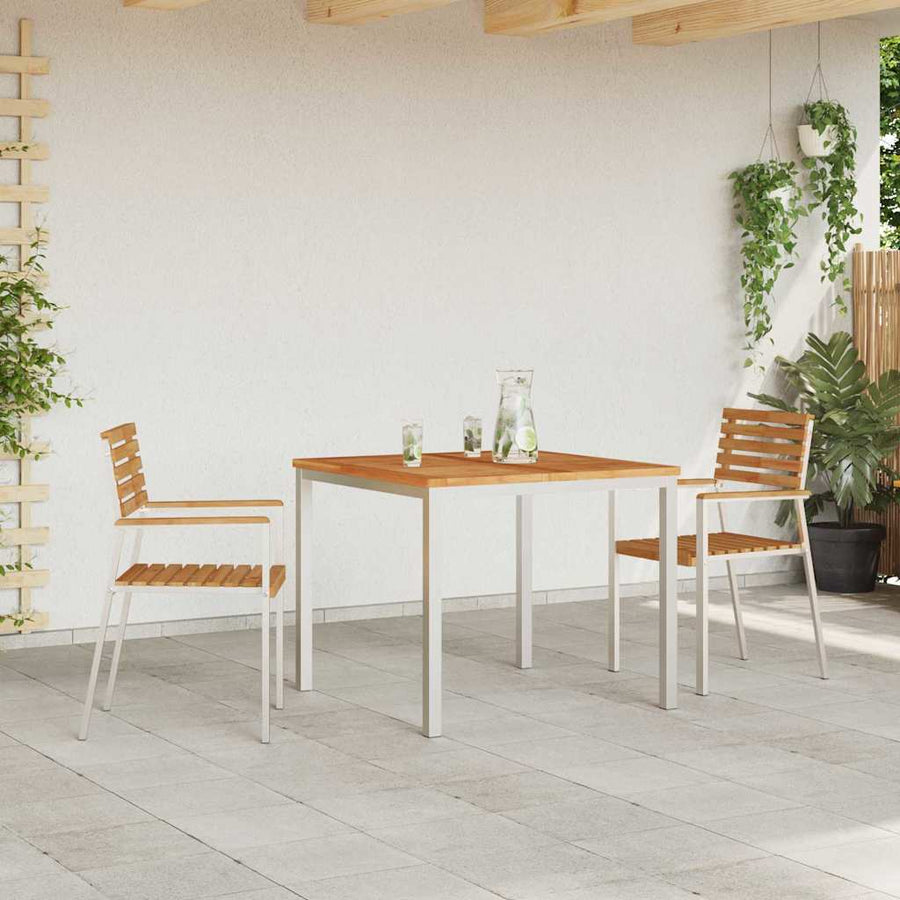 Tuinstoel 2 Pcs Olie Naturel 56 X 54,5 X 87 Cm Massief Teakhout