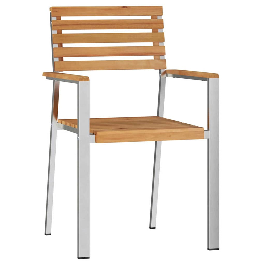 Tuinstoel 2 Pcs Olie Naturel 56 X 54,5 X 87 Cm Massief Teakhout