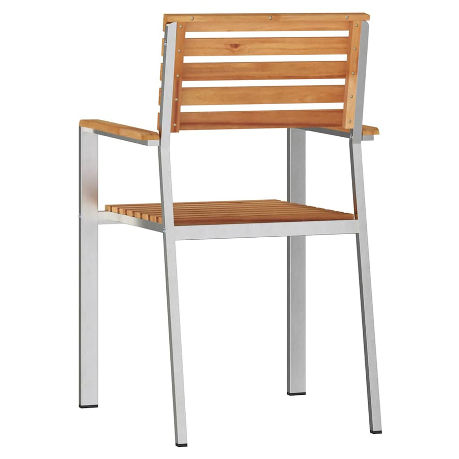Tuinstoel 2 Pcs Olie Naturel 56 X 54,5 X 87 Cm Massief Teakhout
