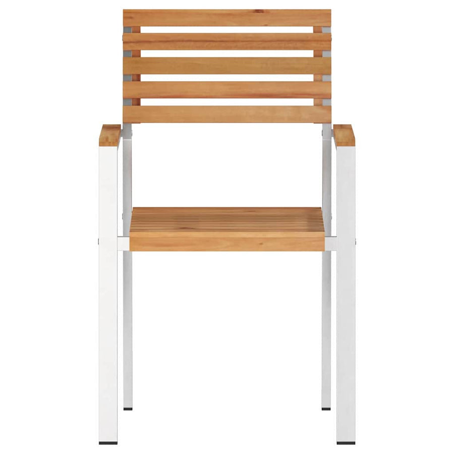 Tuinstoel 2 Pcs Olie Naturel 56 X 54,5 X 87 Cm Massief Teakhout