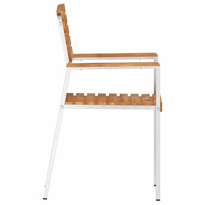 Tuinstoel 2 Pcs Olie Naturel 56 X 54,5 X 87 Cm Massief Teakhout