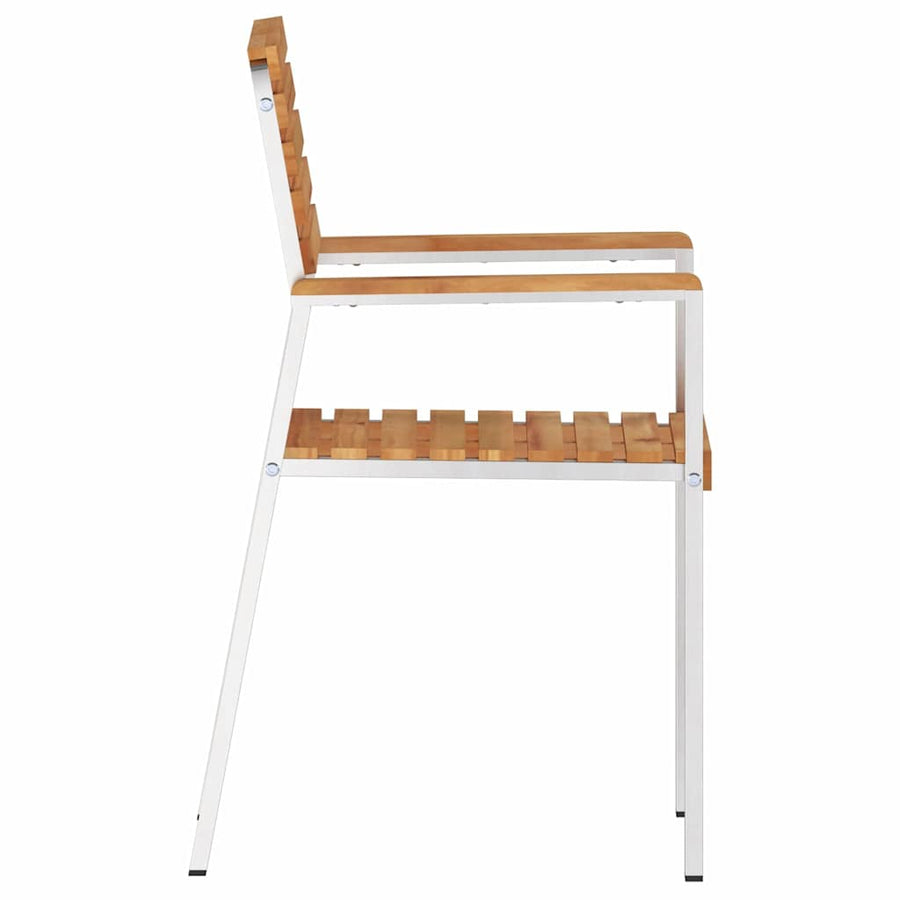 Tuinstoel 2 Pcs Olie Naturel 56 X 54,5 X 87 Cm Massief Teakhout