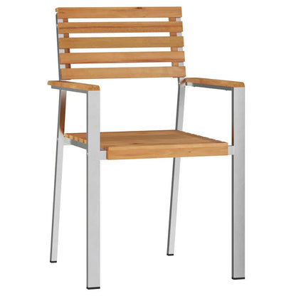Tuinstoel 4 Pcs Olie Naturel 56 X 54,5 X 87 Cm Massief Teakhout