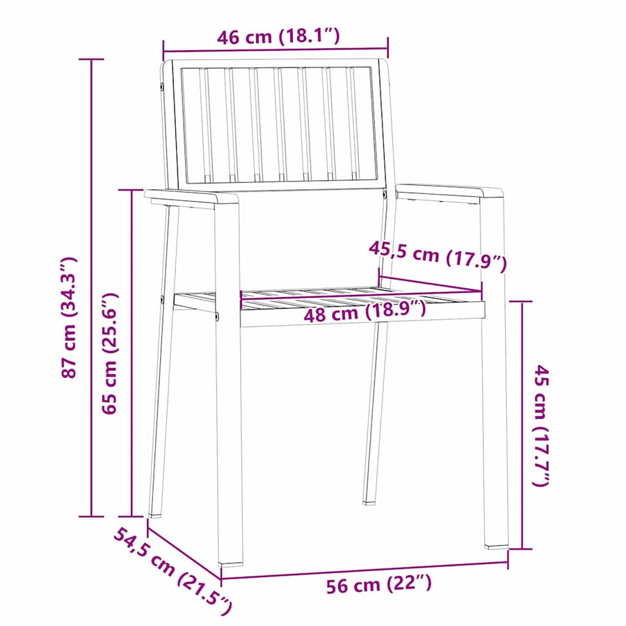 Tuinstoel 4 Pcs Olie Naturel 56 X 54,5 X 87 Cm Massief Teakhout