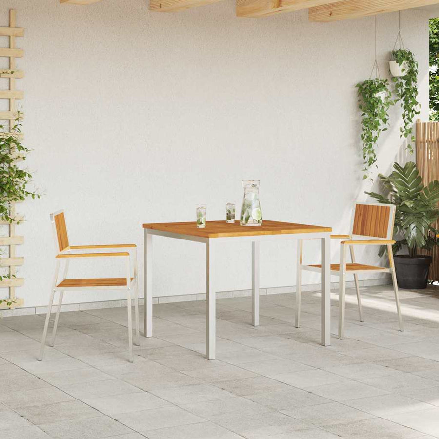Tuinstoel 2 Pcs Bruin 56 X 54,5 X 87 Cm Massief acaciahout
