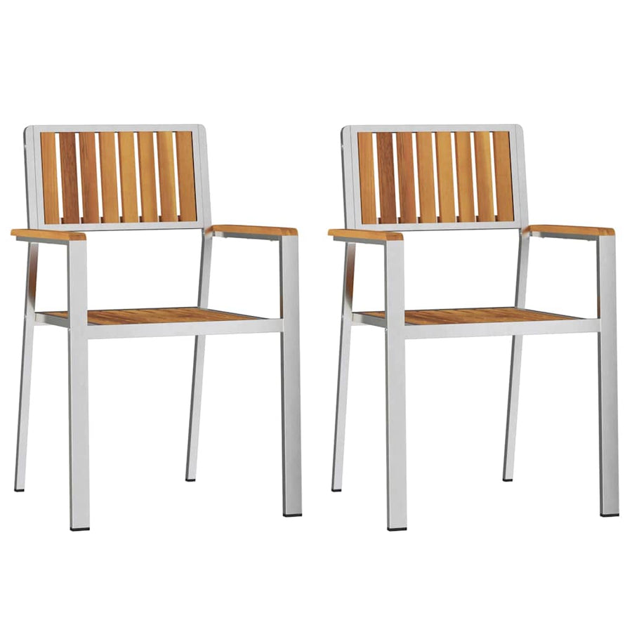 Tuinstoel 2 Pcs Bruin 56 X 54,5 X 87 Cm Massief acaciahout