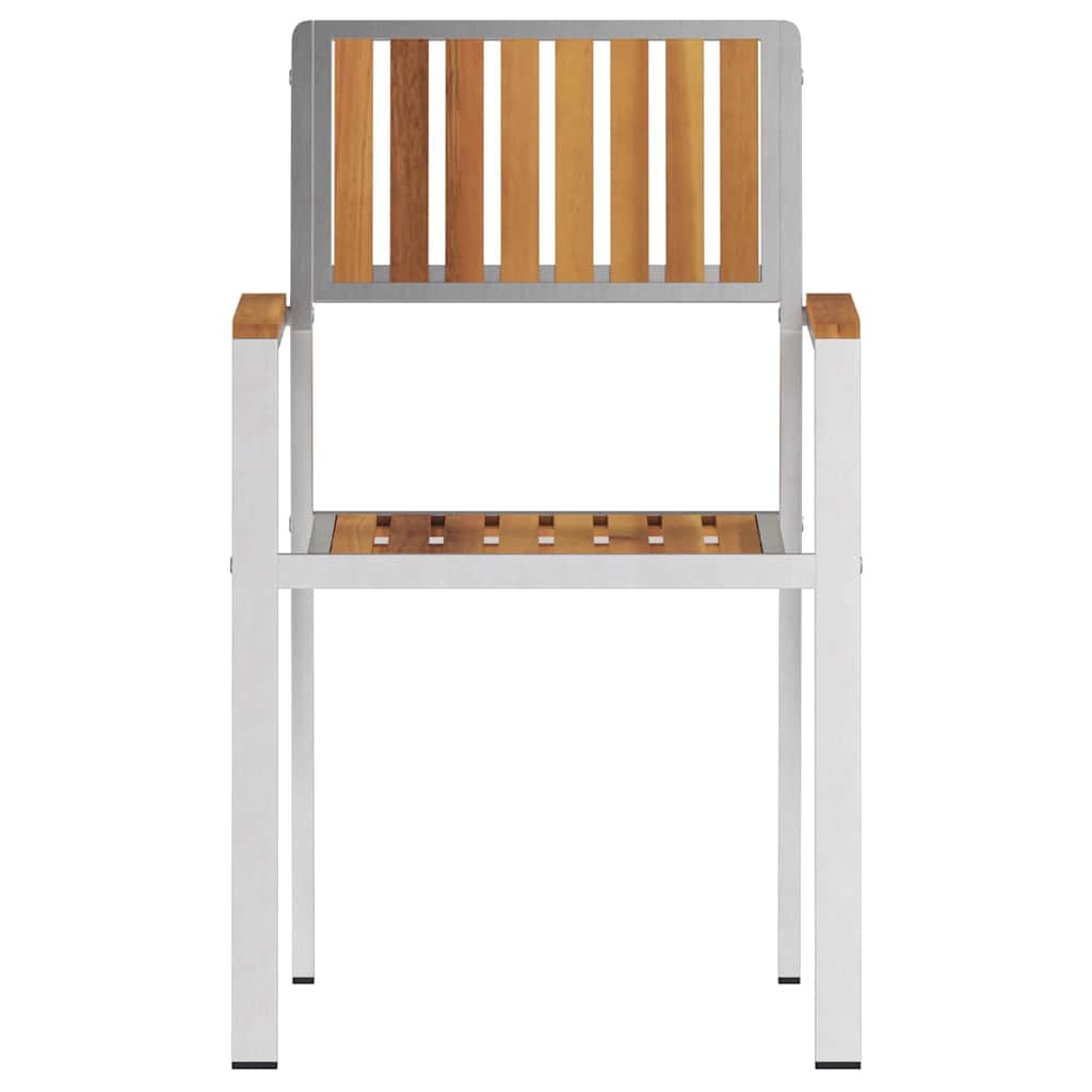 Tuinstoel 2 Pcs Bruin 56 X 54,5 X 87 Cm Massief acaciahout