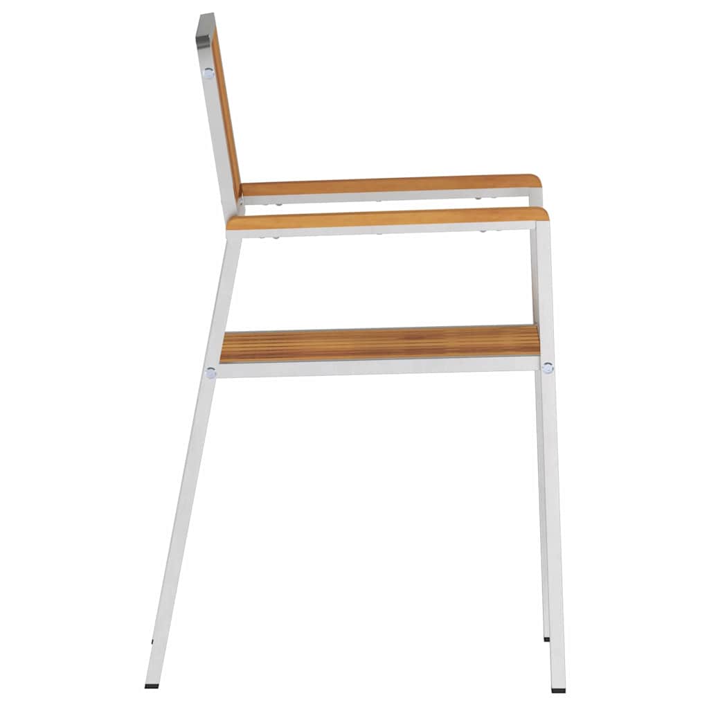 Tuinstoel 2 Pcs Bruin 56 X 54,5 X 87 Cm Massief acaciahout