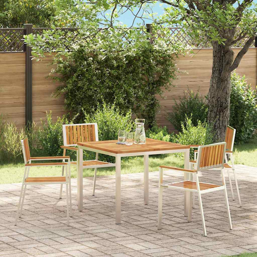 Tuinstoel 4 Pcs Bruin 56 X 54,5 X 87 Cm Massief acaciahout