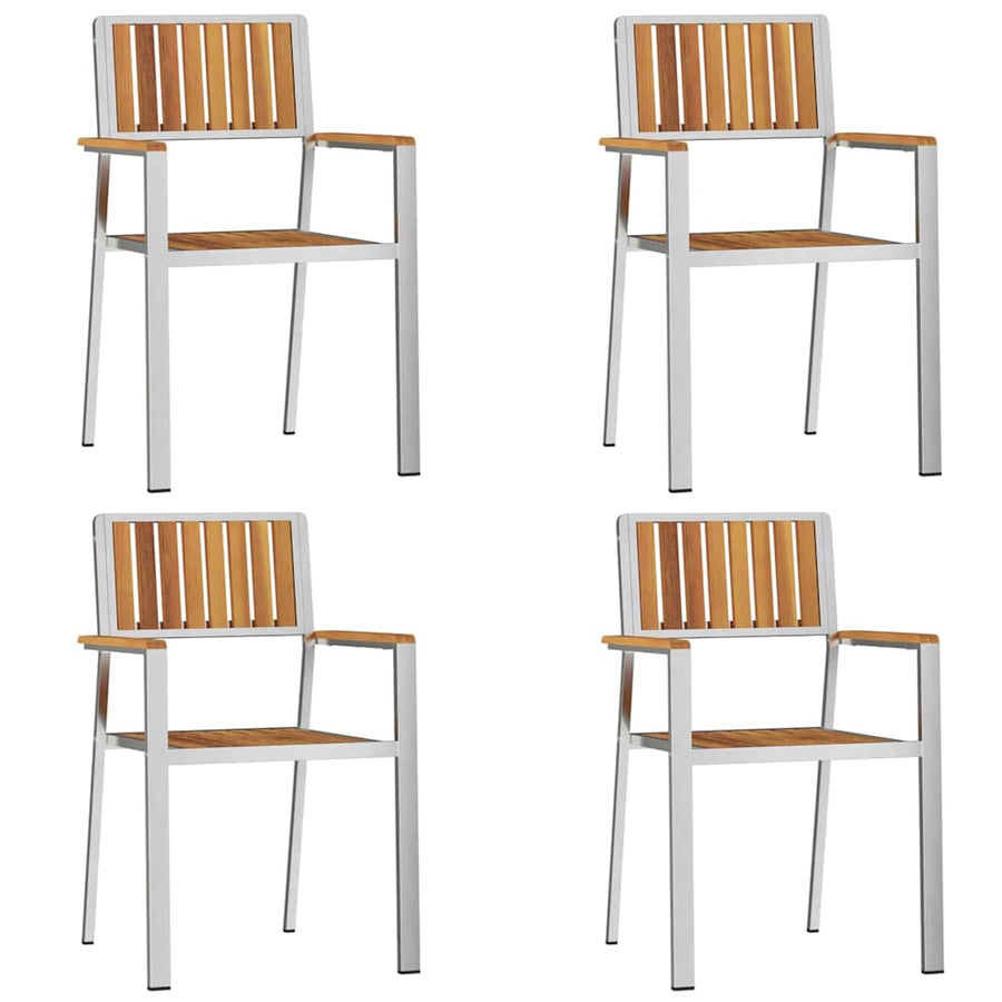 Tuinstoel 4 Pcs Bruin 56 X 54,5 X 87 Cm Massief acaciahout