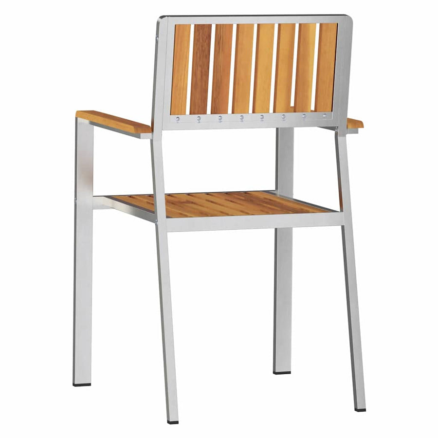 Tuinstoel 4 Pcs Bruin 56 X 54,5 X 87 Cm Massief acaciahout