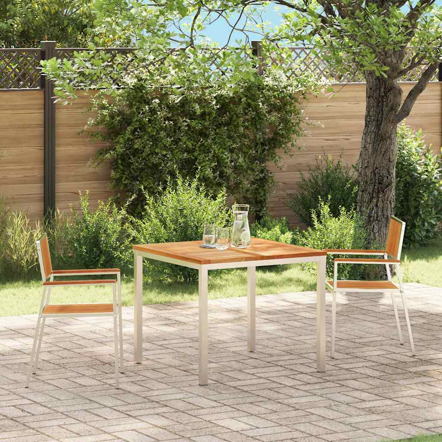 Tuinstoel 2 Pcs Bruin 56 X 54,5 X 87 Cm Massief teakhout