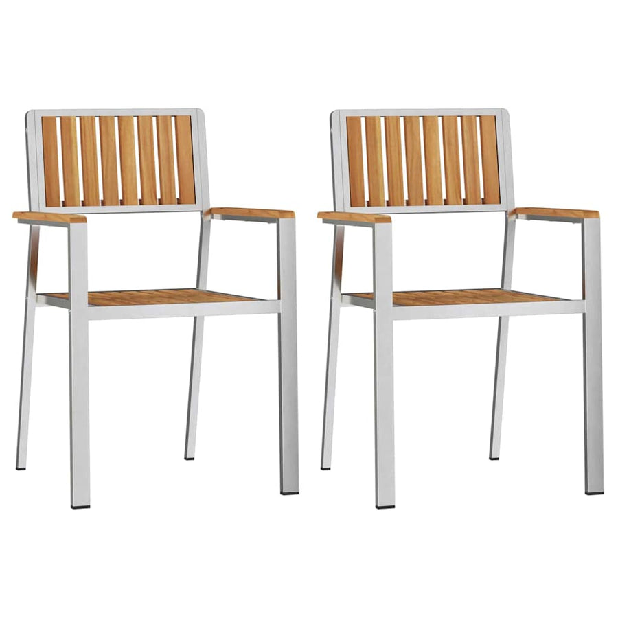 Tuinstoel 2 Pcs Bruin 56 X 54,5 X 87 Cm Massief teakhout