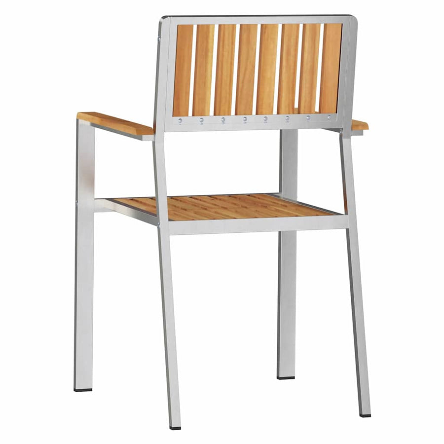 Tuinstoel 2 Pcs Bruin 56 X 54,5 X 87 Cm Massief teakhout