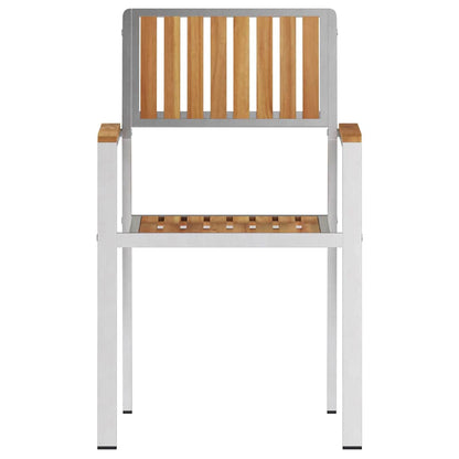 Tuinstoel 2 Pcs Bruin 56 X 54,5 X 87 Cm Massief teakhout
