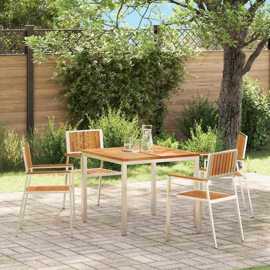 Tuinstoel 4 Pcs Bruin 56 X 54,5 X 87 Cm Massief teakhout