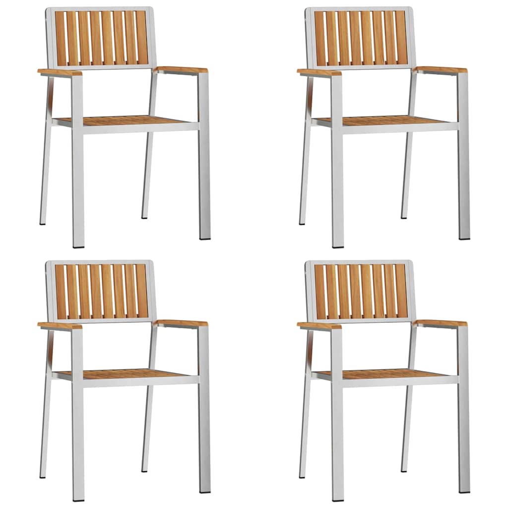 Tuinstoel 4 Pcs Bruin 56 X 54,5 X 87 Cm Massief teakhout