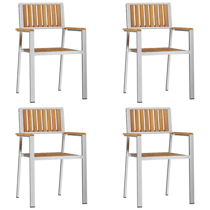 Tuinstoel 4 Pcs Bruin 56 X 54,5 X 87 Cm Massief teakhout