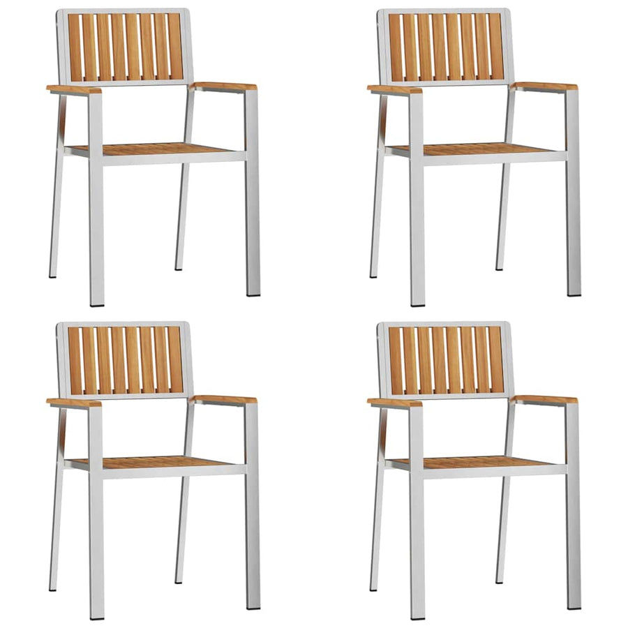 Tuinstoel 4 Pcs Bruin 56 X 54,5 X 87 Cm Massief teakhout
